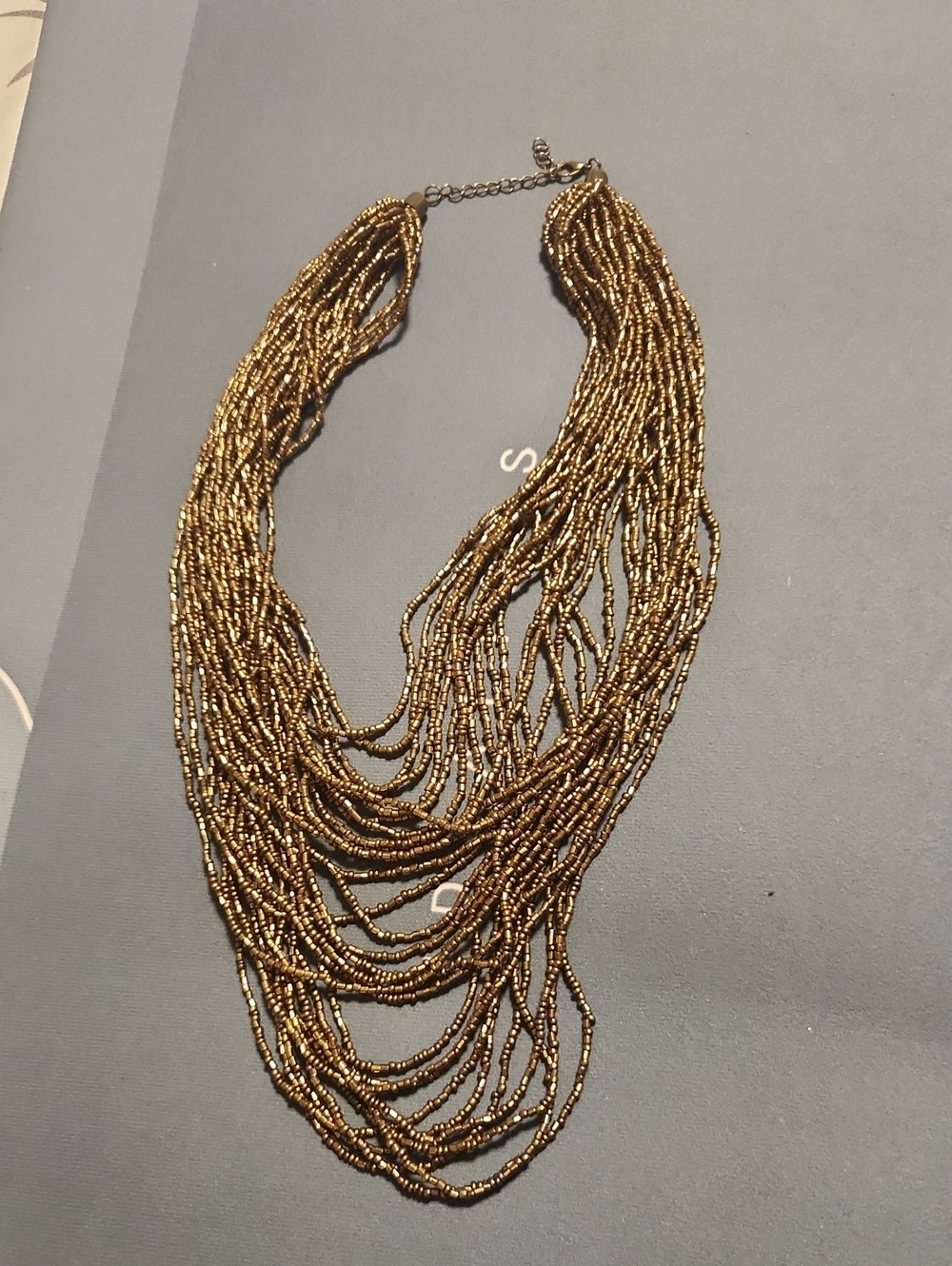 paparazzi Shimmering Gold Multi-Strand Beaded Necklace